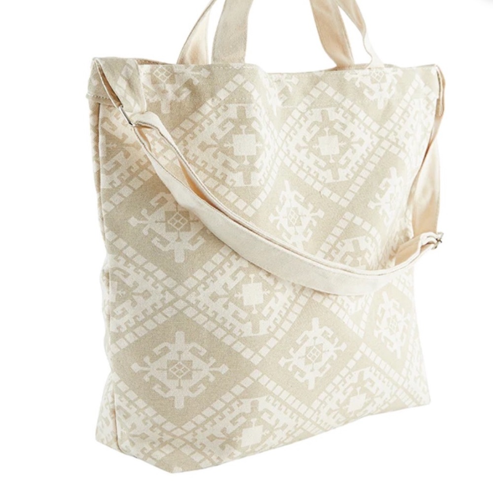 SUMMER & ROSE CREAM CANVAS TOTE BAG